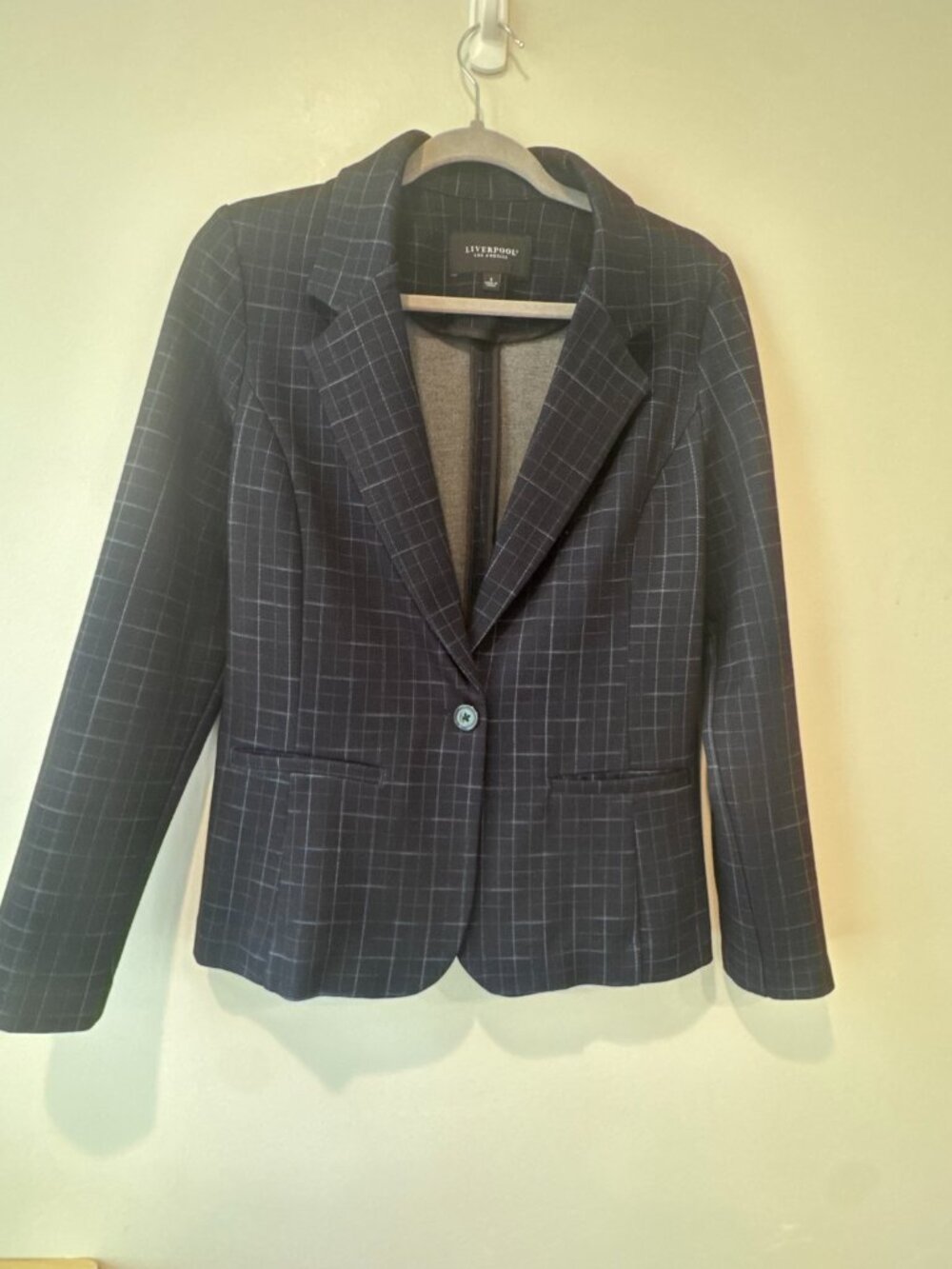 Liverpool Los Angeles Plaid Single-Button Blazer – Size S 🤎🔥
